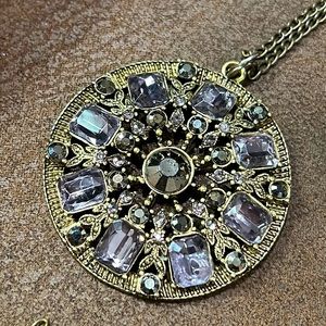 Vintage N R Pendant Necklace, 1980s Nancy & Rise of New York. GUC